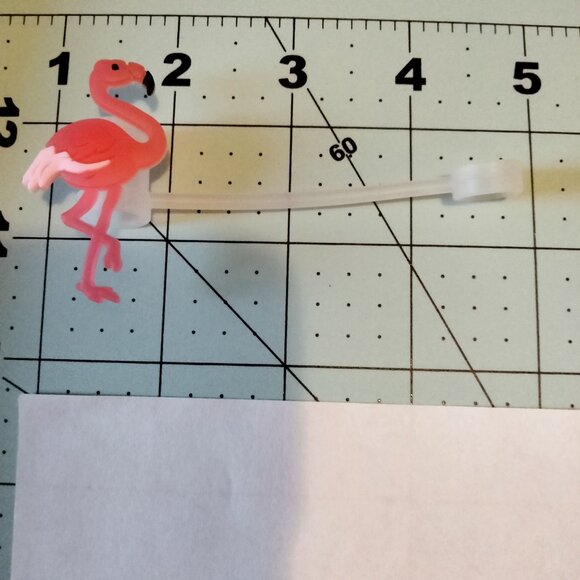 Straw Caps Flamingo Silicone Charms Lot 3 - Picture 4 of 11